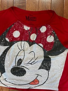 Disney Red Minnie Mouse Sparkle Graphic Tee